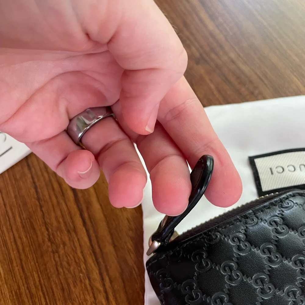 Gucci Black Embossed Leather Pouch - Picture 4 of 7